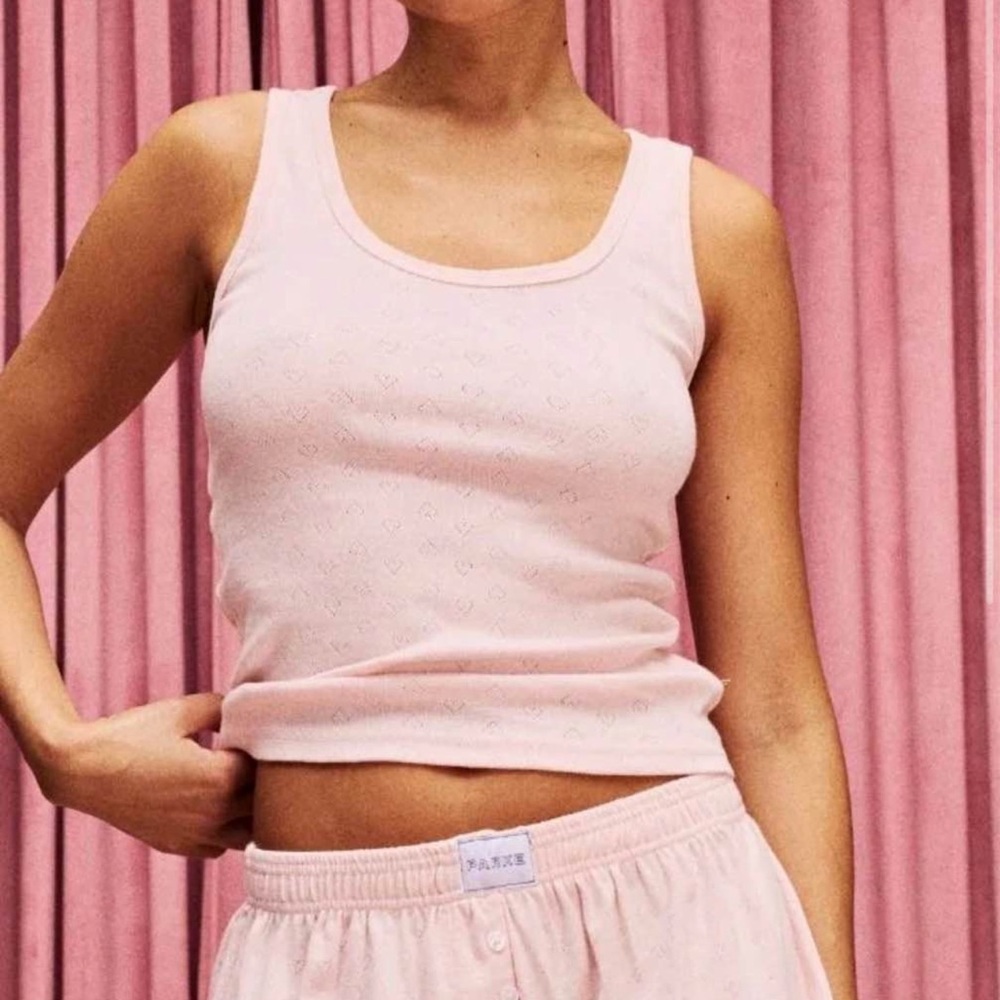 Parke heart pointelle tank and boxer pants